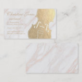 Carte De Visite violon de feuille d'or faux sur marbre (Devant / Derrière)