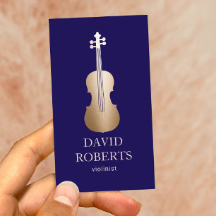 Carte De Visite Violon d'or moderne professeur de musique violonis