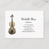 Carte De Visite Violon Élégant professeur de musique violoniste (Devant)