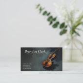 Carte De Visite Violon élégant sur un musicien Arrière - plan fonc (Debout devant)