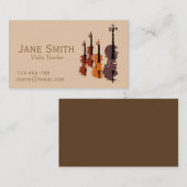 Carte De Visite Violon Enseignant Chaîne instrument de musique tut (Devant / Derrière)