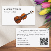 Carte De Visite Violon Enseignant Instrument de musique Tutor QR C