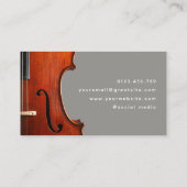 Carte De Visite Violon Enseignant Musicien professionnel Simple (Dos)