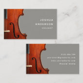 Carte De Visite Violon Enseignant Musicien professionnel Simple (Devant / Derrière)