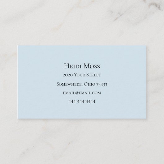 Carte De Visite Violon Enseignant Musique Interprète bleu (Dos)