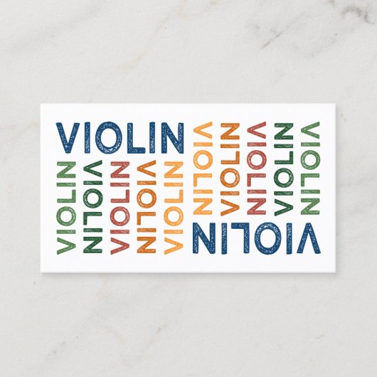Carte De Visite Violon mignon coloré (Devant)
