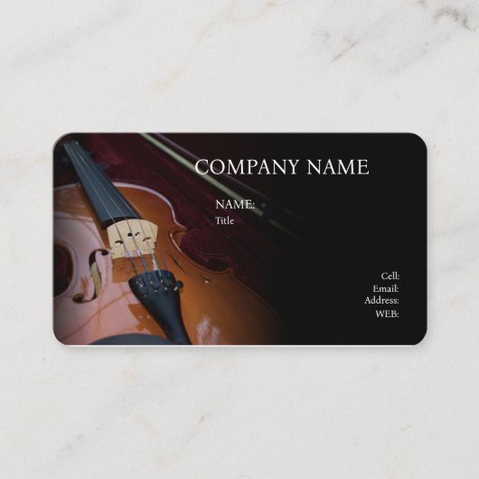 CARTE DE VISITE VIOLON MODÈLE DE BASE (Devant)