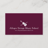 Carte de visite violon moderne rouge foncé (Devant)