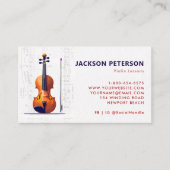 Carte De Visite Violon Musical Notes Personnel Musicien Profession (Devant)