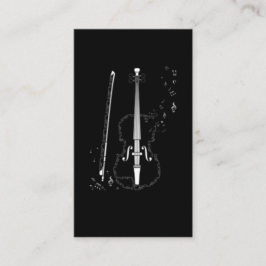 Carte De Visite Violon Notes musicales Instrument musicien violoni (Devant)