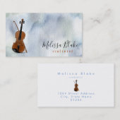 Carte De Visite violon sur arrière - plan aquarelle (Devant / Derrière)