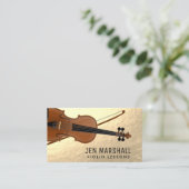Carte De Visite violon sur fausse feuille d'or (Debout devant)