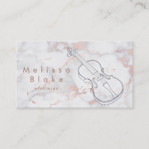 Carte De Visite violon sur marbre rose