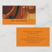 Carte De Visite Violon, Violoniste Professionnel (Devant / Derrière)