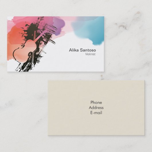 Carte de visite violoniste (Devant / Derrière)