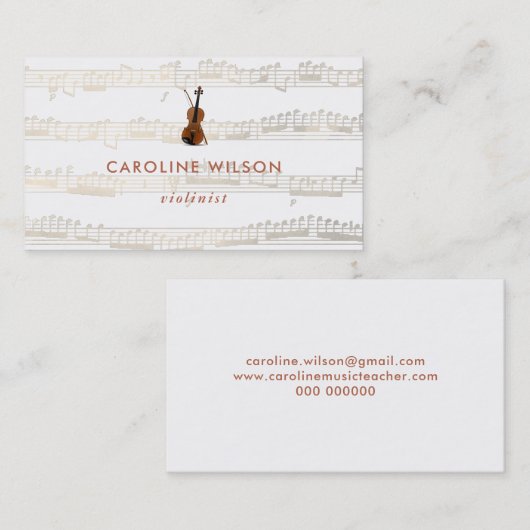 Carte De Visite violoniste (Devant / Derrière)
