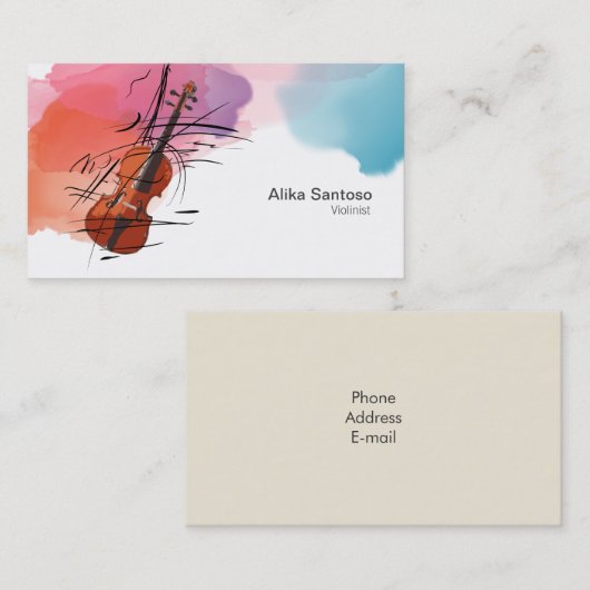 Carte de visite violoniste (Devant / Derrière)