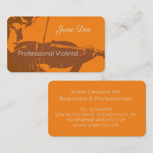 Carte De Visite Violoniste (Devant / Derrière)