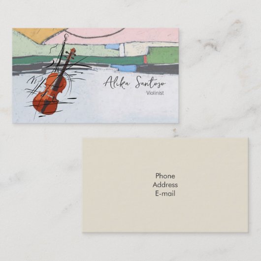 Carte de visite violoniste (Devant / Derrière)
