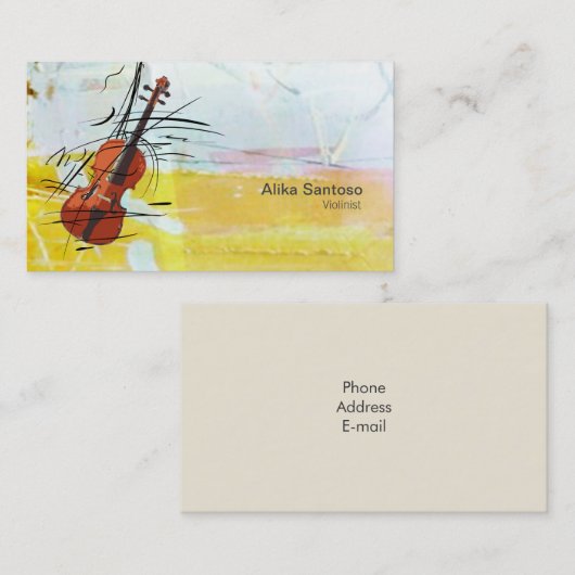 Carte de visite violoniste (Devant / Derrière)