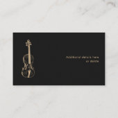 Carte De Visite Violoniste Black Gold Elegant Script Music Enseign (Dos)