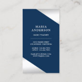 Carte De Visite Violoniste de violon d'argent bleu (Dos)