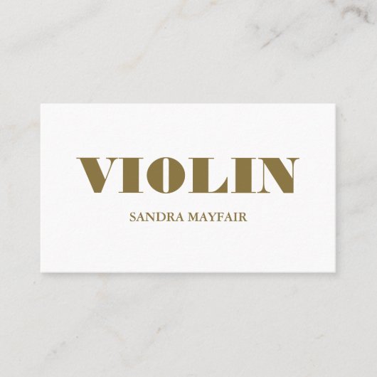 Carte De Visite Violoniste élégant, Musicien professionnel (Devant)