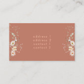 Carte De Visite violoniste fleur sauvage blanc (Dos)