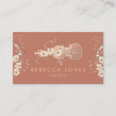 Carte De Visite violoniste fleur sauvage blanc (Devant)