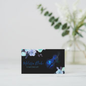 Carte De Visite violoniste floral bleu (Debout devant)