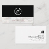 Carte De Visite Violoniste Gras Argent Violon Icon Élégant (Devant / Derrière)