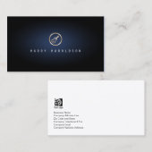 Carte De Visite Violoniste Icône Violon Bleu Musique Lumineuse (Devant / Derrière)