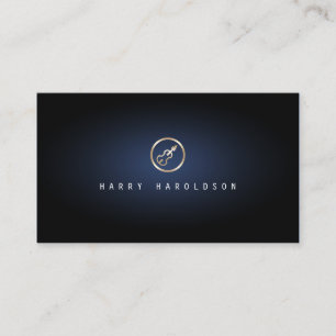 Carte De Visite Violoniste Icône Violon Bleu Musique Lumineuse