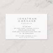 Carte De Visite Violoniste Musique violon Enseignant Musicien (Dos)