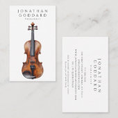 Carte De Visite Violoniste Musique violon Enseignant Musicien (Devant / Derrière)