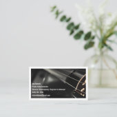Carte De Visite Violoniste noir de violon blanc Qr Code (Debout devant)