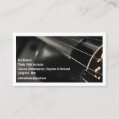 Carte De Visite Violoniste noir de violon blanc Qr Code (Devant)
