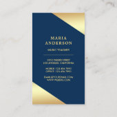 Carte De Visite Violoniste Violoniste Violoniste de Blue Gold Foil (Dos)
