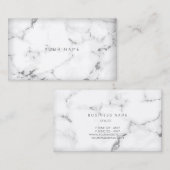 Carte De Visite Vip Abstrait en marbre gris argent blanc (Devant / Derrière)