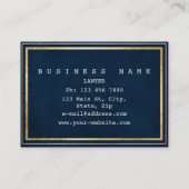 Carte De Visite Vip blanc bleu marine en velours doré (Dos)