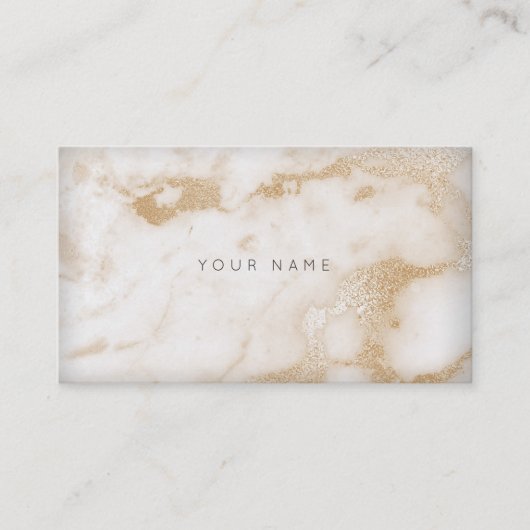 Carte De Visite Vip blanc crème ivoire or beige marbre blanc (Devant)