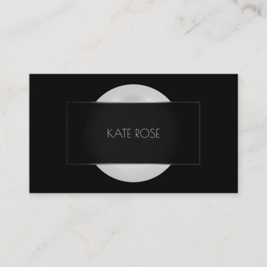 Carte De Visite Vip conceptuel Pearl Grey Black Argent Arrondi Cad (Devant)
