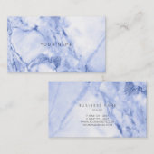Carte De Visite Vip en marbre gris blanc (Devant / Derrière)