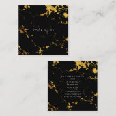 Carte de visite Vip en marbre noir Gold Carrara (Devant / Derrière)