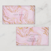 Carte De Visite Vip Glam Marbre blanc Rose Rose Gold (Devant / Derrière)