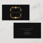 Carte De Visite Vip noir Laurel Golden Foil rose (Devant / Derrière)