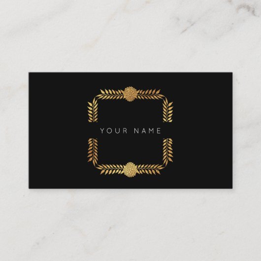 Carte De Visite Vip noir Laurel Golden Foil rose (Devant)