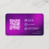 Carte De Visite VIP violet profond - Entièrement personnalisable e (Dos)