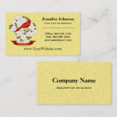 Carte De Visite Virginie State Cardinal Bird and Dogwood Flower (Devant / Derrière)