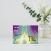 CARTE DE VISITE VIRGO / GOLD ORANGE AGATE ZODIAC SIGNE JEWEL (Debout devant)